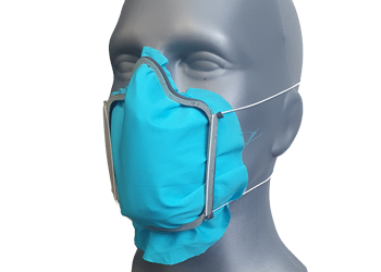Flexible facemask holder with rubber foam to reduce airleakage
