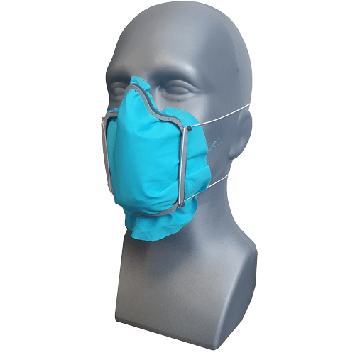 Flexible facemask holder with rubber foam to reduce airleakage